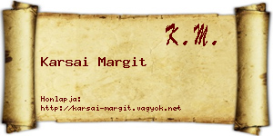 Karsai Margit névjegykártya