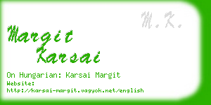 margit karsai business card